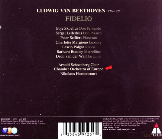 Harnoncourt/Chamber Orchestra Of Europe/Schoenberg Chor: Beethoven: Fidelio [2CD]