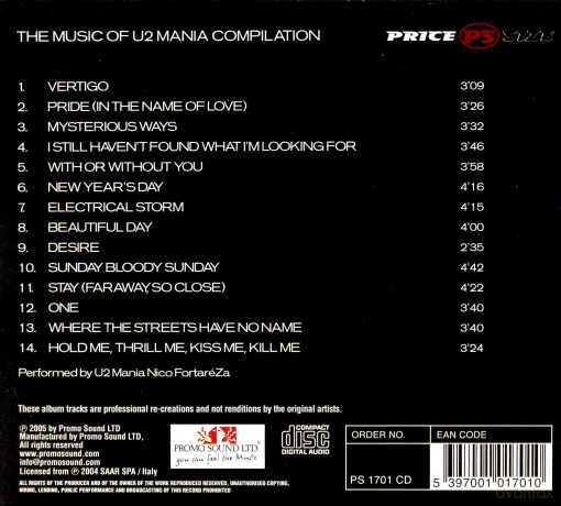 The Music Of U2 Mania [CD]