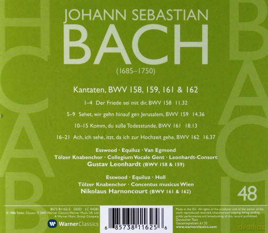 Nikolaus Harnoncourt: Bach: Kantaten vol.48 BWV 158-162 [CD]