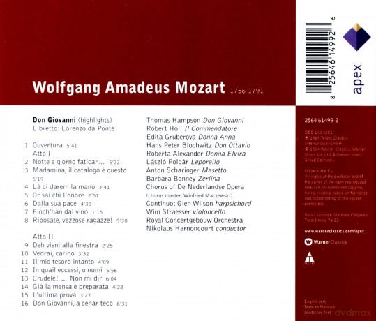 Nikolaus Harnoncourt: Mozart: Don Giovanni (Highlights) [CD]