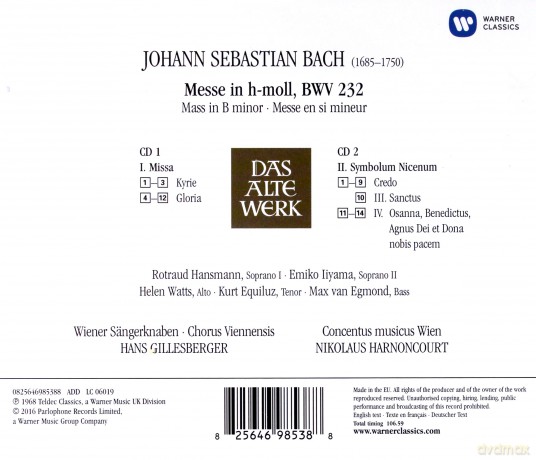 Nikolaus Harnoncourt: Bach: Mass In B Minor, Bwv232 [2CD]
