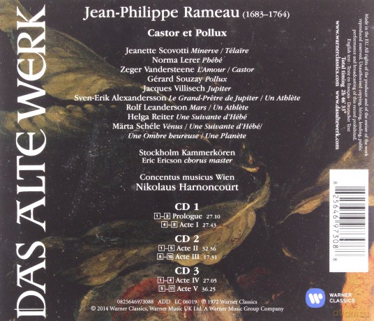 Nikolaus Harnoncourt/Cmw: Rame: Castor Et Pollux [3CD]