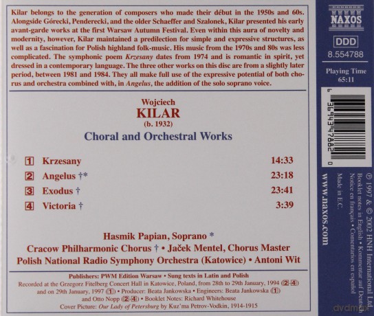 Wojciech Kilar: Angelus, Exodus, Krzesany [CD]