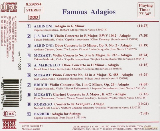 Famous Adagios [CD]