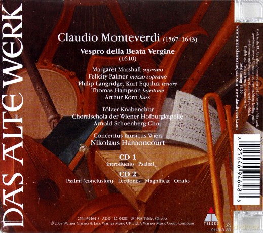 Nikolaus Harnoncourt/Cmw: Mont: Vespro Della Beata Vergin [2CD]
