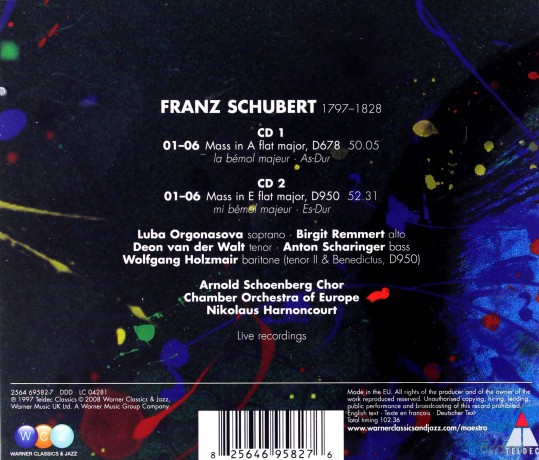 Nikolaus Harnoncourt/Chamber Orchestra of Europe: Schubert: Masses No.5in A Flat Majo [2CD]