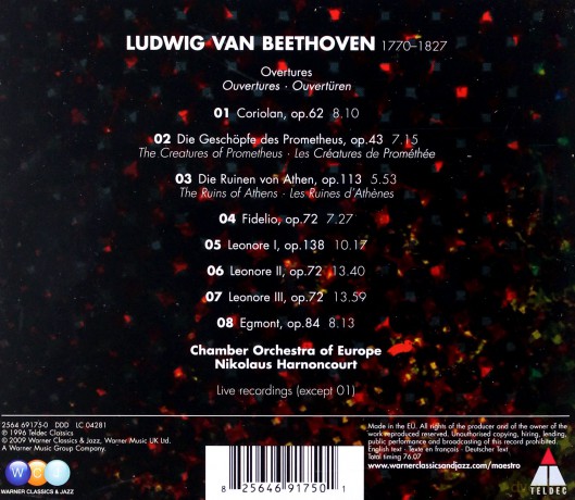 Nikolaus Harnoncourt/Chamber Orchestra of Europe: Beethoven: Overtures [CD]
