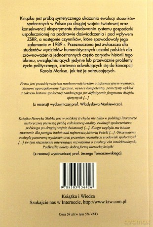 O Społecznej Historii Polski 1945-1989 (wyd. II) - Henryk Słabek [KSIĄŻKA]