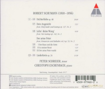 Peter Schreier, Christoph Eschenbach: Schumann: Dichterliebe [CD]