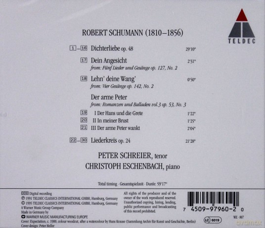 Peter Schreier, Christoph Eschenbach: Schumann: Dichterliebe [CD]