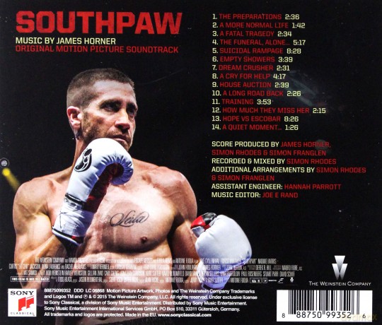 Southpaw soundtrack (James Horner) [CD]