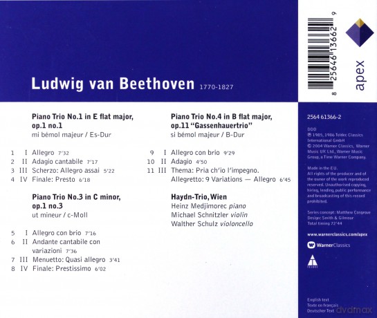 Haydn Trio Wien: Beethoven: Klaviertrios Op.1nr.3+4/+ [CD]