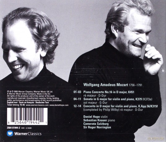 Daniel Hope/Knauer,Sebastian: Mozart: Piano Concerto No 16/Concerto for Violin and Piano [CD]