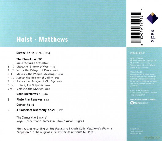 Hughes,O.A./Rpo/Cambridge Sing: Hols: The Planets [CD]
