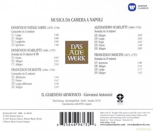Il Giardino Armonico/Antonini: Musica Da Camera A Napoli [CD]