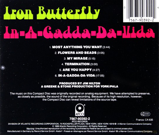 Iron Butterfly: In A Gadda Da Vida [CD]