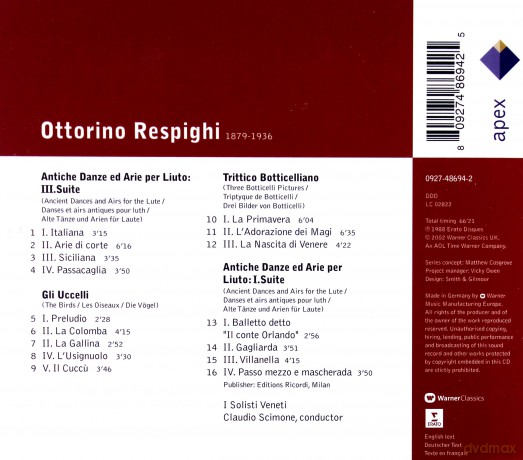 Isv/Scimone: Resp: The Birds/Trittico Bottic [CD]