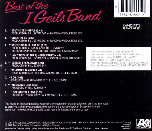 J.Geils Bd: The Best Of J. Geils Band [CD]