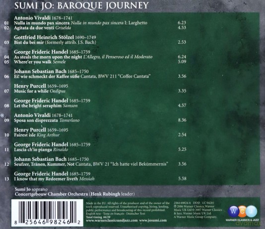 Sumi Jo: Vivaldi, Bach Handel, Purcell: Baroque Journey [CD]