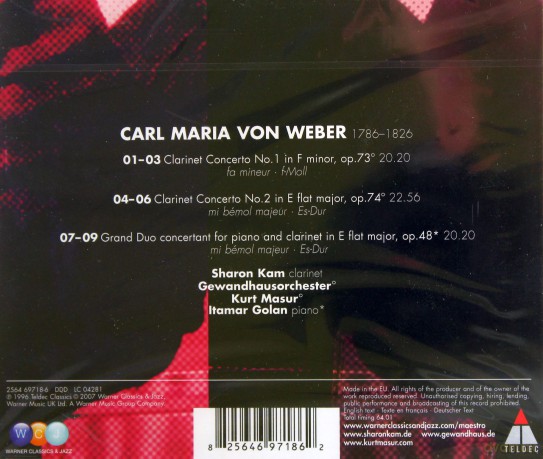 Sharon Kam/Kurt Masur/Gol: Webe: Clarinet Concertos No.1,2 [CD]