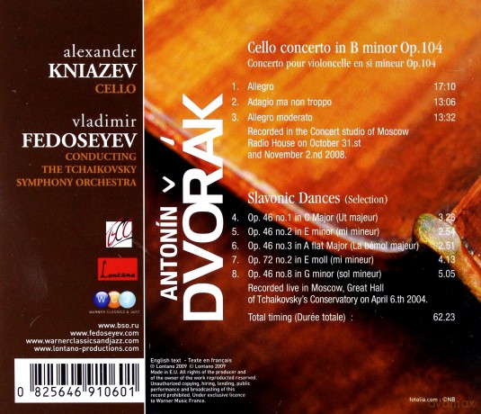 Alexander Kniazev/Fedoseyev,VI: Dvorak: Cello Concerto/Slavonic D [CD]
