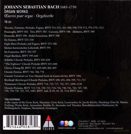 Ton Koopman: Bach: Organ Works Complete [16CD]