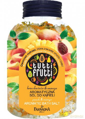 Farmona Tutti Frutti Sól do kąpieli z płatkami kwiatów i zapachu mango i brzoskwini