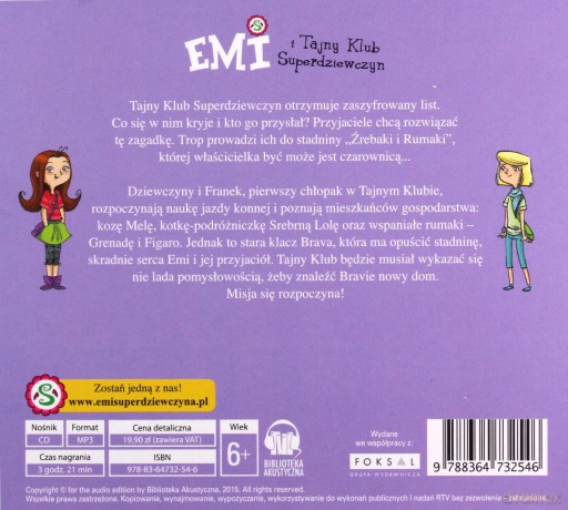 Źrebaki i rumaki Emi i tajny klub superdziewczyn (Tom 5) - Agnieszka Mielech [AUDIOBOOK] [CD-MP3]