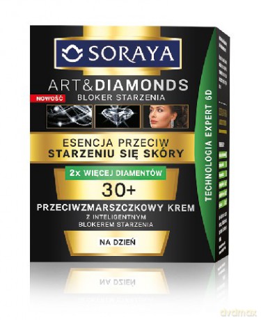 Soraya Art and Diamonds: Esencja przeciw starzeniu się skóry, przeciwzmarszczkowy krem na dzień 30+