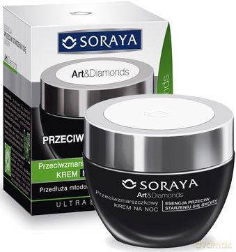 Soraya Art and Diamonds: Esencja przeciw starzeniu się skóry, przeciwzmarszczkowy krem na noc 30+