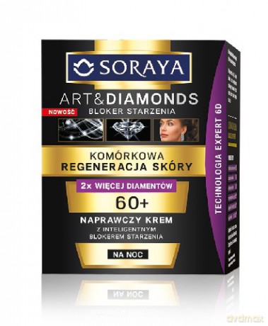 Soraya Art and Diamonds: Komórkowa regeneracja skóry, naprawczy krem na noc 60+, 50 ml