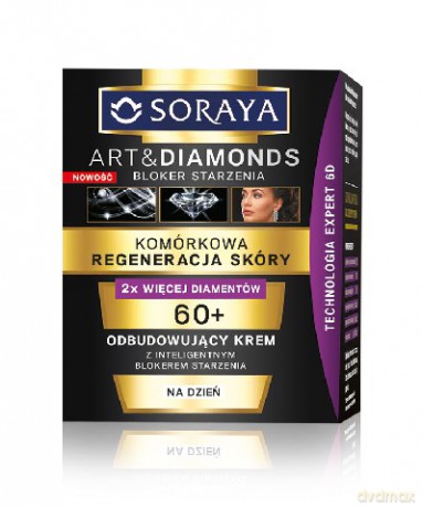 Soraya Art and Diamonds: Komórkowa regeneracja skóry, odbudowujący krem na dzień 60+, 50 ml