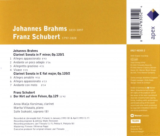 Korsimaa/Vitasalo/Isokoski: Brahms: Clarinet Sonatas/Der Hirt [CD]