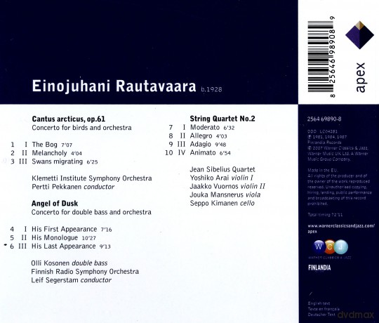 Kosonen/Frso/Pekkanen/+: Raut: Cantus Arcticus/Angel Of [CD]