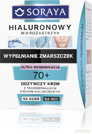 Soraya Hialuronowy Mikrozastrzyk: Krem odbudowujący 70+ na dzień i noc 50 ml