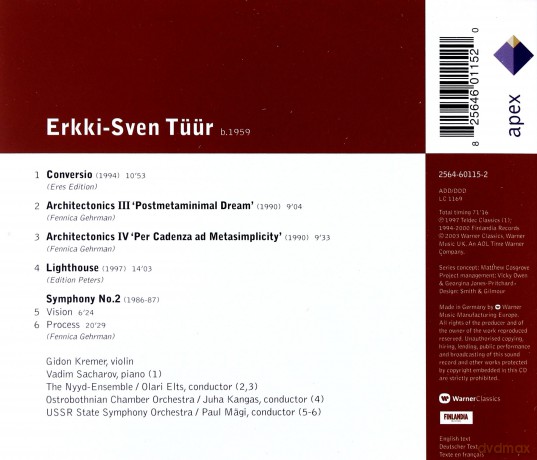 Kremer/Deutsche Kammerphilharm: Tueu: Sinfonie Nr.2/Lighthouse/ [CD]