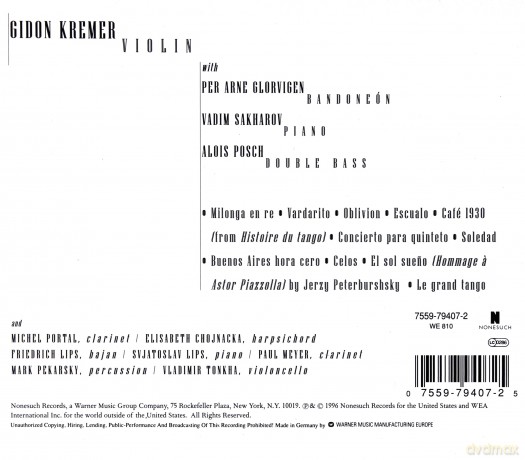 Gidon Kremer: Hommage A Piazzolla [CD]