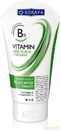 Soraya Vitamin B3 żel oczyszczający do mycia twarzy do cery tłustej i mieszanej