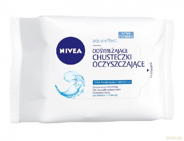 Nivea Aqua Effect chusteczki oczyszczające do cery normalnej i mieszanej (1opakowanie) 25 szt
