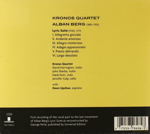 Kronos Quartet: Lyric Suite [CD]