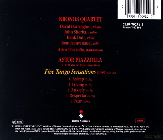 Kronos Quartet: Astor Piazolla.: Five Tango Sensations [CD]
