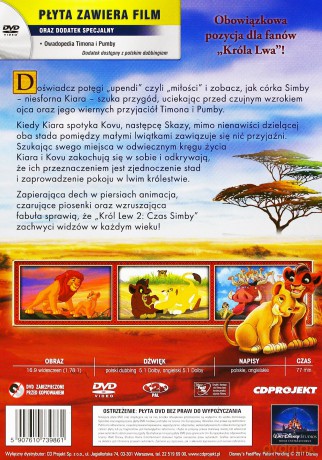 Król Lew 2: Czas Simby wydanie specjalne (Disney) [DVD]