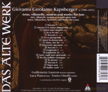G. Laurens/Pianca,L./Onofrio,E: Kaps: Works For Soprano&Lute [CD]