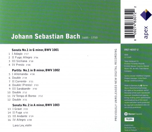 Lara Lev: Bach: Sonatas For Solo Violin1 [CD]