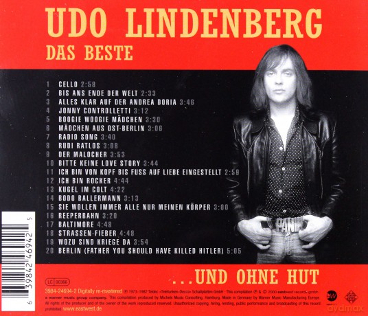 Udo Lindenberg: Das Beste Mit Und Ohne Hut [CD]