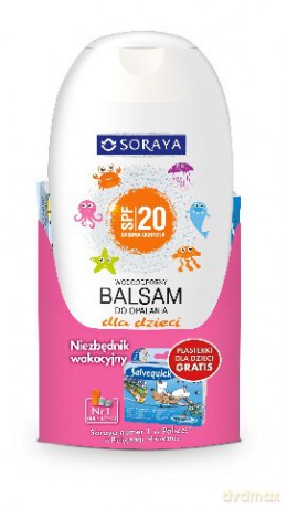 Soraya Balsam do opalania dla dzieci SPF 20, 200 ml + plastry Salvequick gratis