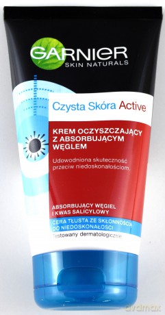 Garnier Czysta skóra Active krem do twarzy oczyszczający z absorbującym węglem