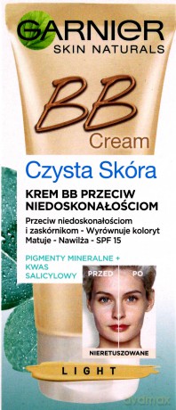 Garnier Czysta skóra krem BB 5w1 cera jasna 50 ml