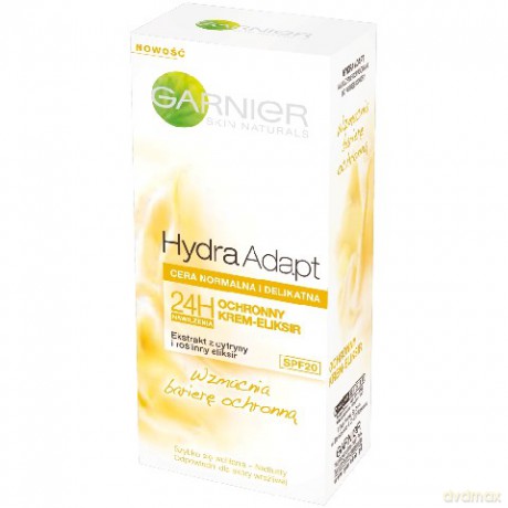 Garnier Hydra Adapt 24h krem, eliksir ochronny SPF20 do cery normalnej i delikatnej