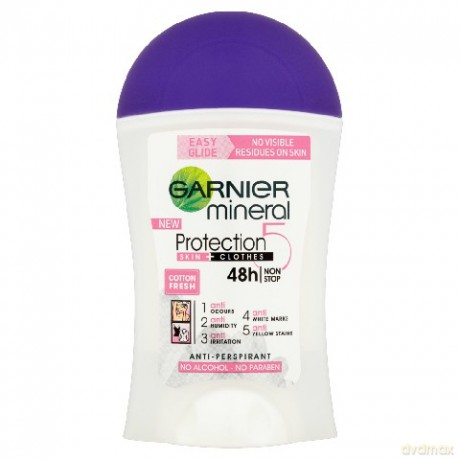 Garnier Mineral Protection "5" dezodorant Cotton Fresh (sztyft) 40 ml